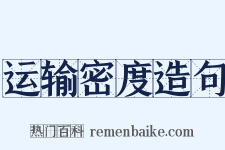 运输密度造句是什么意思的图片